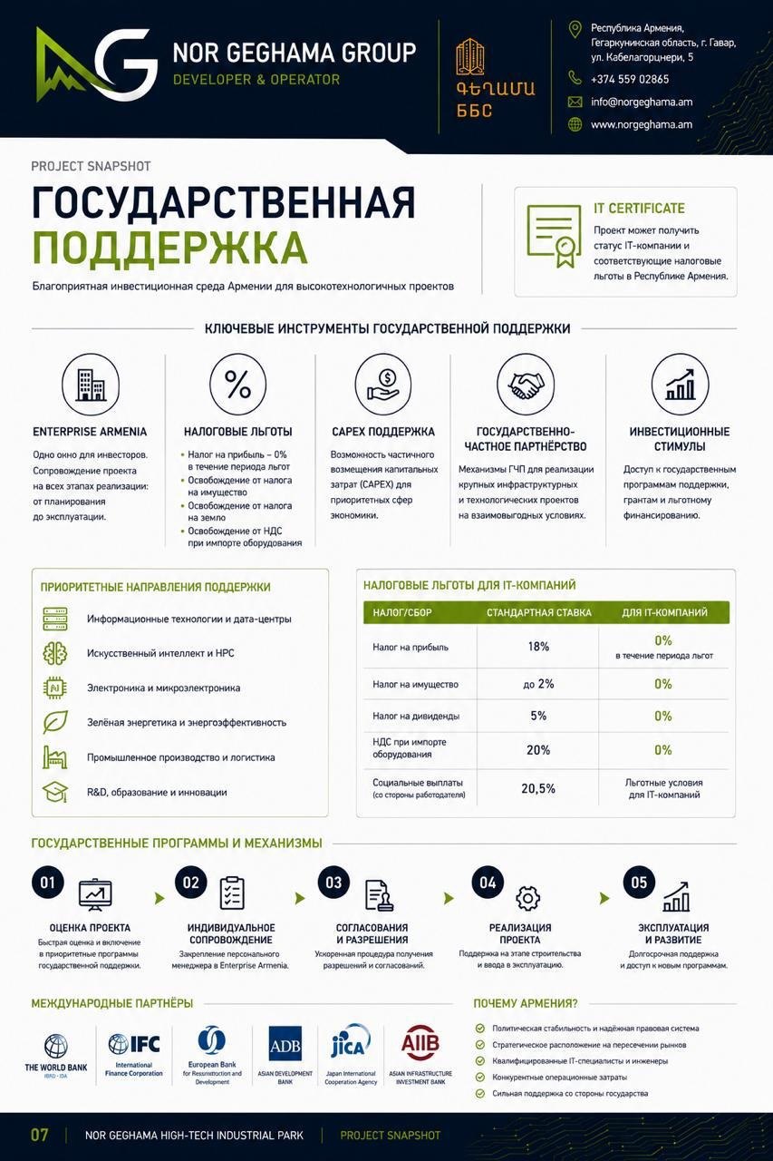 Government support for technology projects in Armenia